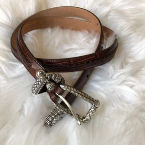 Brighton brown leather croc belt size M